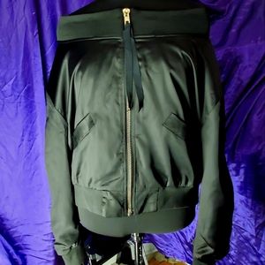 Off the shoulder bomber Jacket